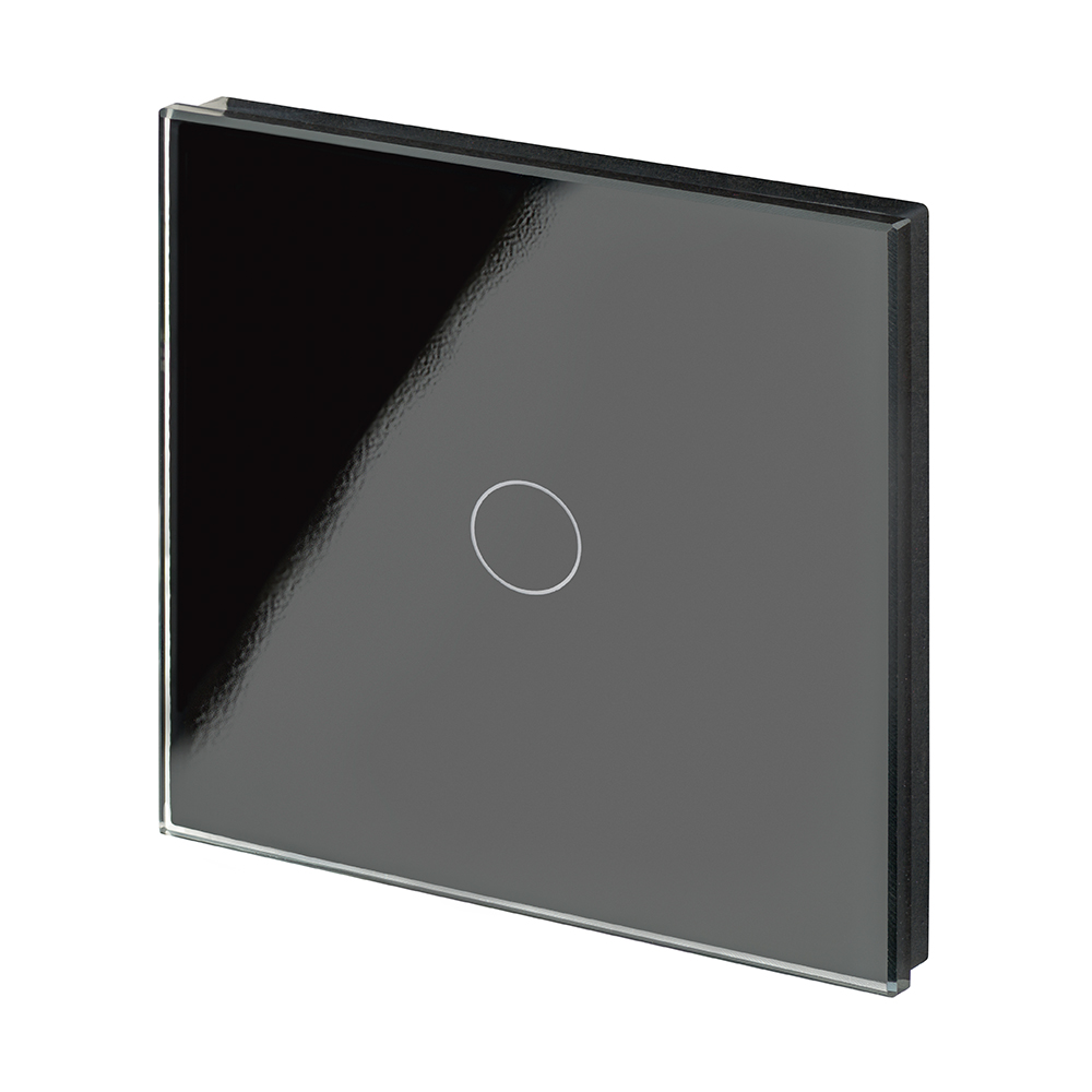 Crystal LED Dimmer Touch Light Switch 1 Gang Black PG RetroTouch